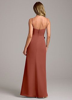 Azazie Tahlia Bridesmaid Dresses Auburn A-Line with Belt Chiffon Dress image7