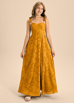 Azazie Rosey Junior Vestido de Caramelo de Devorado Floral de Corte En A con Escote de Corazón image4