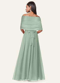 front Azazie Matching Color Aleena Matte Satin Shawl