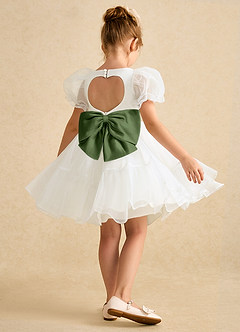 Azazie Debbie vestidos de niña de las flores Vestido de Marfil Oliva de Organza de Princesa con Escote de Corazón image6