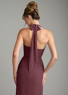 Azazie Arnelle Bridesmaid Dresses Sangria Sheath Pleated Chiffon Dress image6