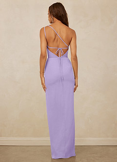 Christian Siriano Bridal for Azazie 1003 Bridesmaid Dresses Lilac Sheath One Shoulder Chiffon Dress image2