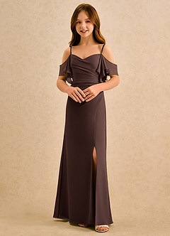 Azazie Pippy Girls Formal Sukienki dla dziewczynek sypiących kwiaty Linia A Dekolt w kształcie serca Szyfon Długość podłogi Sukienka image4