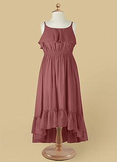 Azazie Karmen Flower Girl Dresses Amethyst A-Line Ruched Chiffon Dress image8