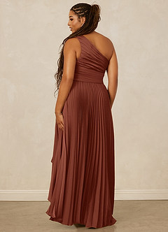 Christian Siriano Bridal for Azazie 1008 Bridesmaid Dresses Clay A-Line One Shoulder Stretch Satin Dress image9