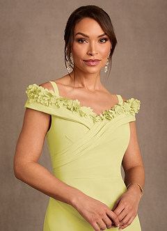 Azazie Jettie Abiti per la Madre della Sposa Abito Tubino in Chiffon Plissettato Sorbetto Al Limone image4