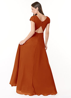 Azazie Hainsly At-home Try On Dresses Agave A-Line Sweetheart Neckline Chiffon Dress image4