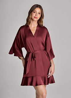 front 2-delat set med volangmönster och underklänning i satin