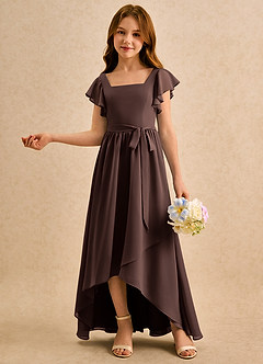 Azazie Milly Girls Formal Flower Girl Klänningar Klä A-Line i Chiffong Plisserad image4