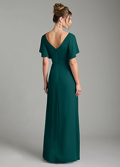 Azazie Ambrosia Bridesmaid Dresses Peacock A-Line Pleated Chiffon Dress image6