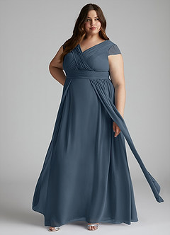 Azazie Organa Bridesmaid Dresses Neptune A-Line Pleated Chiffon Dress image7