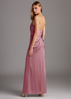 Azazie Lexie Final Sale Vintage Mauve Sheath Strapless Stretch Satin Convertible Dress image5