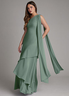 Azazie Monique Suknie dla druhen Linia A Jedno ramię Szyfon Do ziemi Sukienka image4