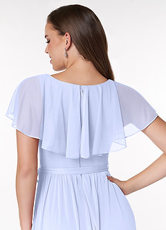 Azazie Jael Brautjungfernkleider A-Linie V-Hals Gittergewebe Kleid Lavendel image6