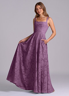 Azazie Shaude Bridesmaid Dresses Wisteria A-Line Pleated Floral Burnout Dress image5