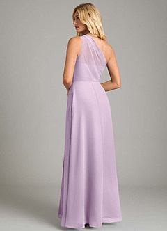 Azazie Phaedra Brautjungfernkleider A-Linie One-Shoulder Chiffon Kleid Frostiges Flieder image10