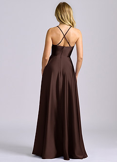 Azazie Truce Abiti da Damigella Abito A-Line in Raso Elasticizzato Ganache image2
