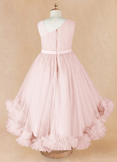 Azazie Lottie Final Sale Agave A-Line One Shoulder Satin Dress image6