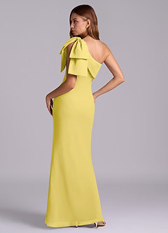 Azazie Yuanna Bridesmaid Dresses Canary Mermaid One Shoulder Chiffon Dress image6