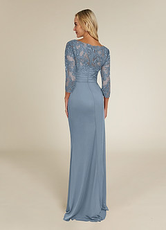 Azazie Alisondra Mother of the Bride Dresses Dusty Blue Sheath Scoop Lace Lace Dress image4