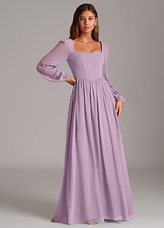 Azazie Maree Bridesmaid Dresses Wisteria A-Line Corset Chiffon Dress image3