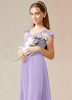 Azazie Everett Junior Lilac A-Line Chiffon Dress image6