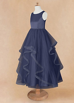 Azazie Sofia Flower Girl Dresses Stormy A-Line Beaded Tulle Dress image10