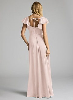 Azazie Bondi Bridesmaid Dresses Blushing Pink A-Line Bow Stretch Satin Dress image4