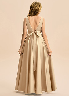 Azazie Gabby Junior Klä av A-Line i Stretch Satin Plisserad image6