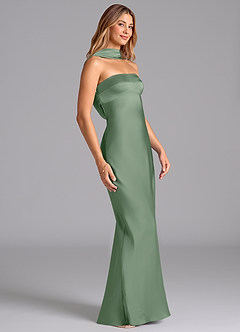 Azazie Lusinda Bridesmaid Dresses Matcha Mermaid Strapless Stretch Satin Dress image6