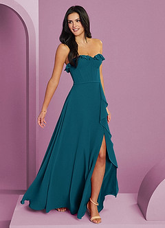 Barbie ♥ Azazie Bridesmaid Dresses Ink Blue A-Line Sweetheart Neckline Chiffon Dress image4