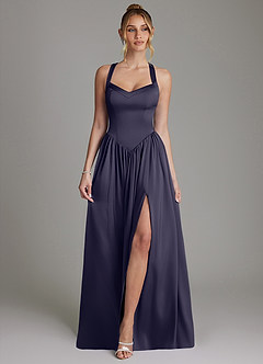 Azazie Francis Bridesmaid Dresses Stormy A-Line Corset Stretch Satin Dress image1