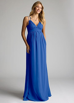 Azazie Emree Maternity Bridesmaid Dresses A-Line Chiffon Floor-Length Dress image3