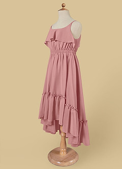 Azazie Karmen Flower Girl Dresses Dusty Rose A-Line Ruched Chiffon Dress image8