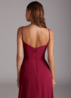 Azazie Marley Bridesmaid Dresses Burgundy A-Line Off the Shoulder Chiffon Convertible Dress image10
