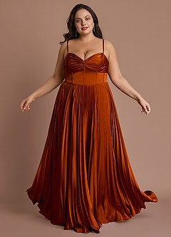 Styla Rust Pleated Maxi Dress image6