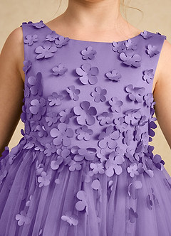 Azazie Lana Flower Girl Dresses Tahiti A-Line Sleeveless Matte Satin Dress image6