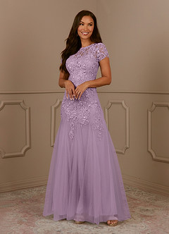Azazie Laurie Mother of the Bride Dresses Wisteria Mermaid Scoop Sequins Tulle Dress image4