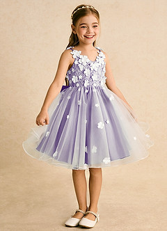 Azazie Junebug vestidos de niña de las flores Vestido de Marfil Tahití de Tul de Princesa con Encaje image5