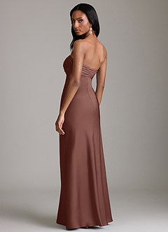 Azazie Saylor Brudtärnklänningar Klä av Sjöjungfru i Stretch Satin Axelbandslös Espresso image5