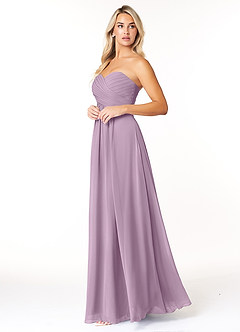 Azazie Yazmin Robes de demoiselle d'honneur Robe Trapèze Convertible en Mousseline de soie Encolure en Forme de Cœur Glycine image3
