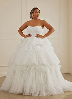 Christian Siriano Bridal for Azazie 2008 Wedding Dresses Diamond White Ball-Gown Sequins Tulle Dress image17