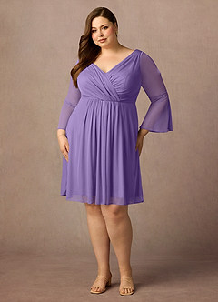 Azazie Teraso Mother of the Bride Dresses Tahiti A-Line Pleated Mesh Dress image9
