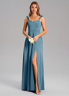 Azazie Everett Bridesmaid Dresses Bermuda A-Line Stretch Satin Dress image5