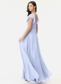 Azazie Bondi Bridesmaid Dresses Ice A-Line Ruffled Chiffon Dress image5