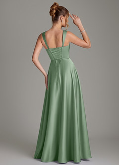 Azazie Azaria Bridesmaid Dresses Matcha A-Line Corset Stretch Satin Dress image5