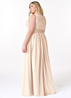 Azazie Harper Brautjungfernkleider A-Linie Plissee Chiffon Kleid Alabaster Weiß image7