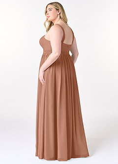 Azazie Elvira Bridesmaid Dresses Bronzer A-Line Pleated Chiffon Dress image10
