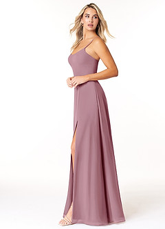 Azazie Moira Bridesmaid Dresses Vintage Mauve A-Line Scoop Chiffon Dress image3