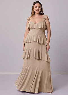 Barbie ♥ Azazie Bridesmaid Dresses Taupe A-Line Sweetheart Neckline Chiffon Dress image8